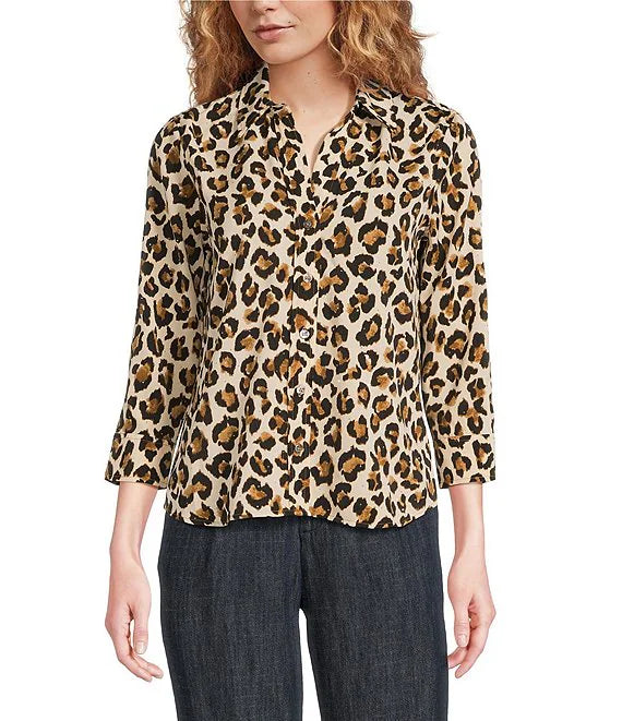Leopard Button Down Top
