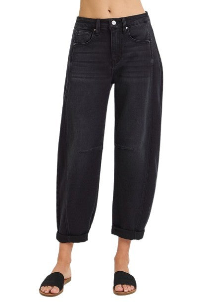 Boyfriend Cuffed Barrel Jeans