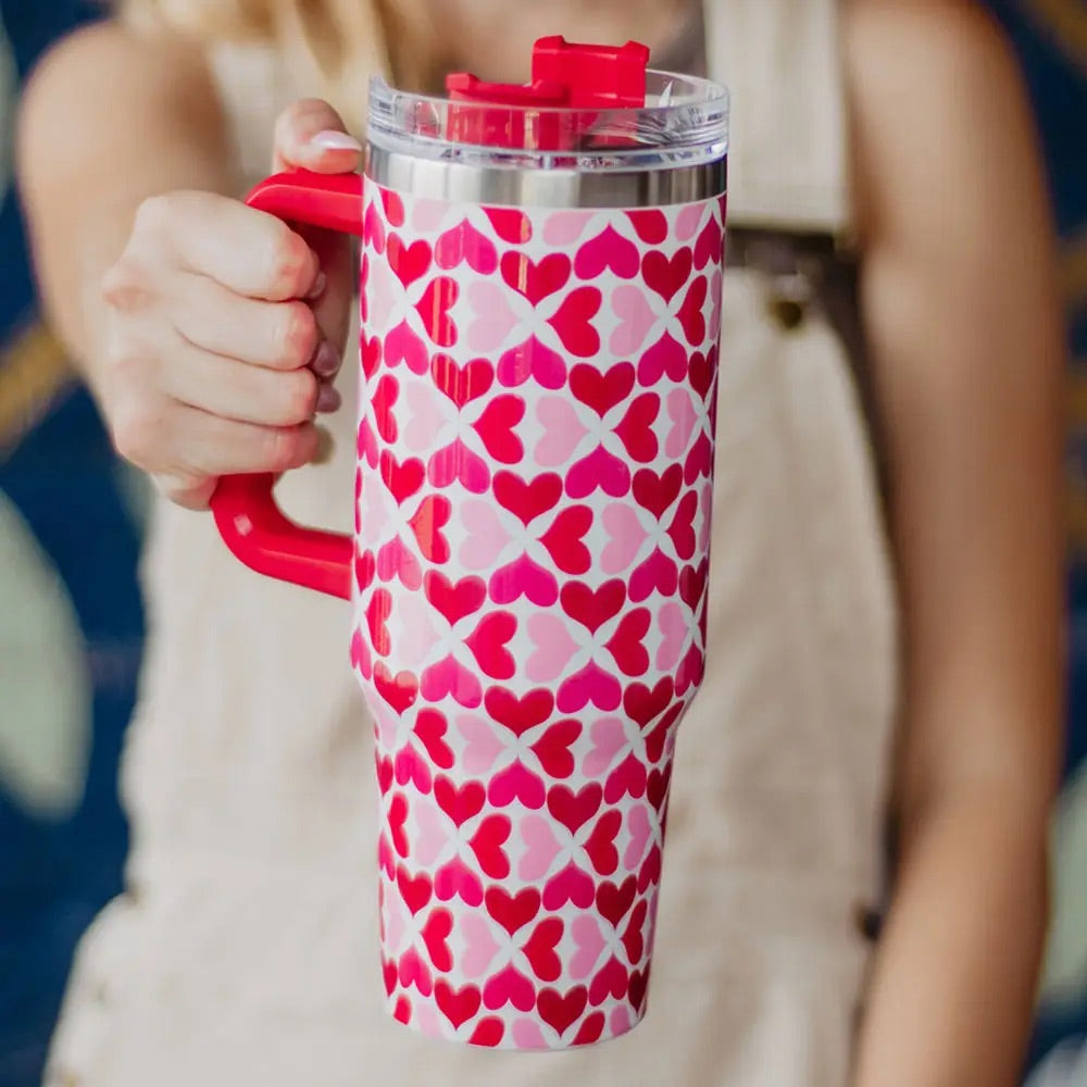 Multicolored Hearts Tumbler