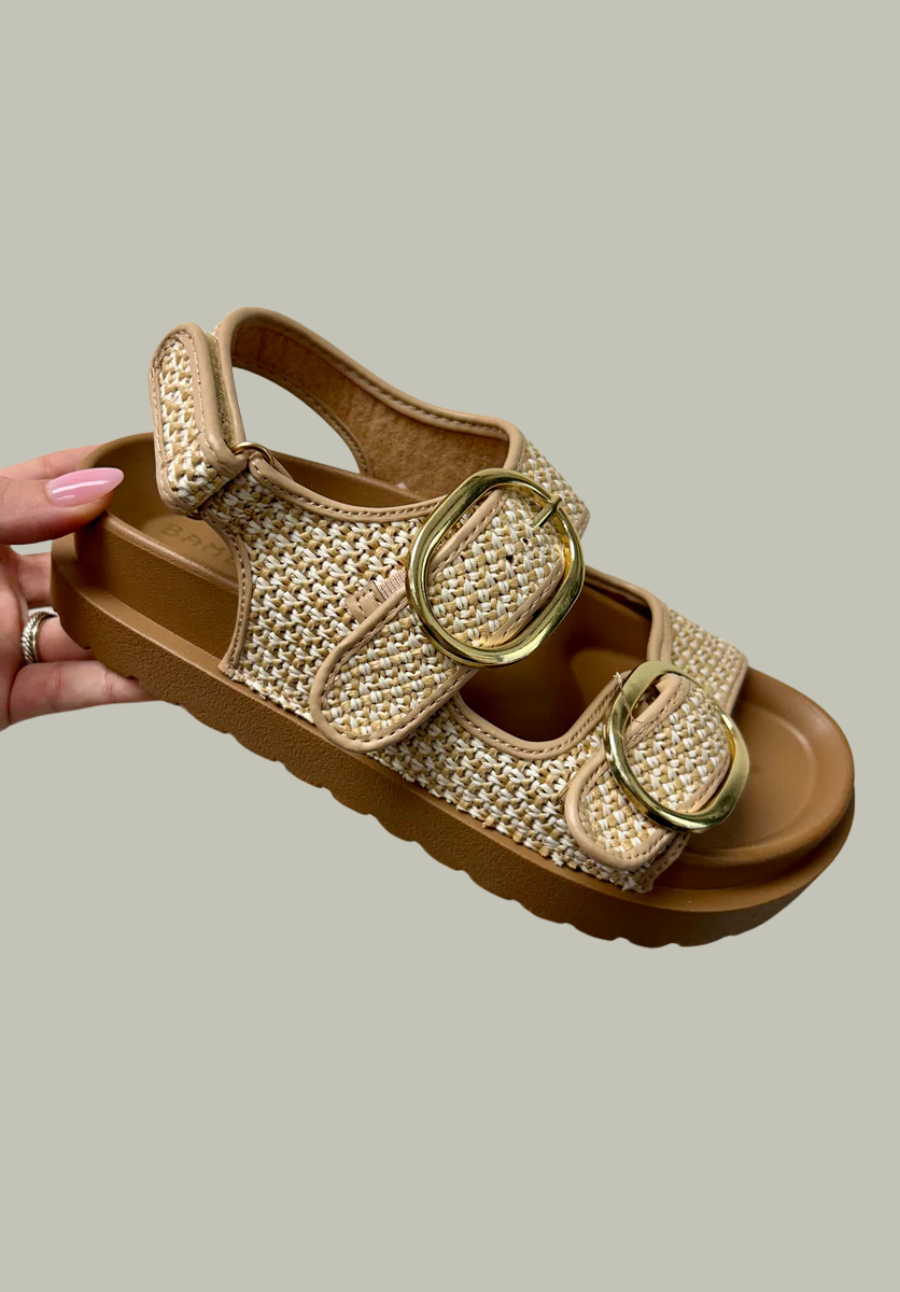 Double Buckle Sling Sandal