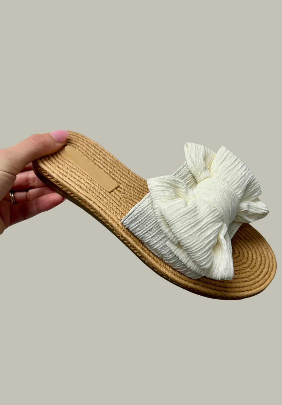 Pleated Bow Sandal