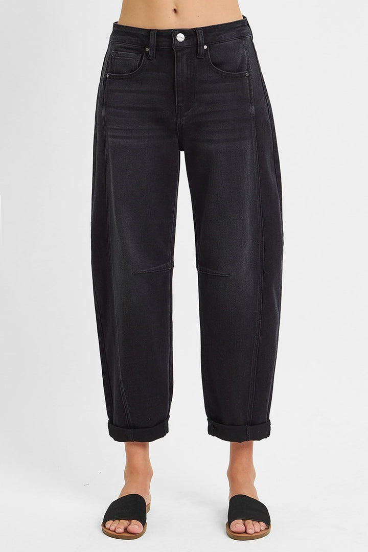 Boyfriend Cuffed Barrel Jeans