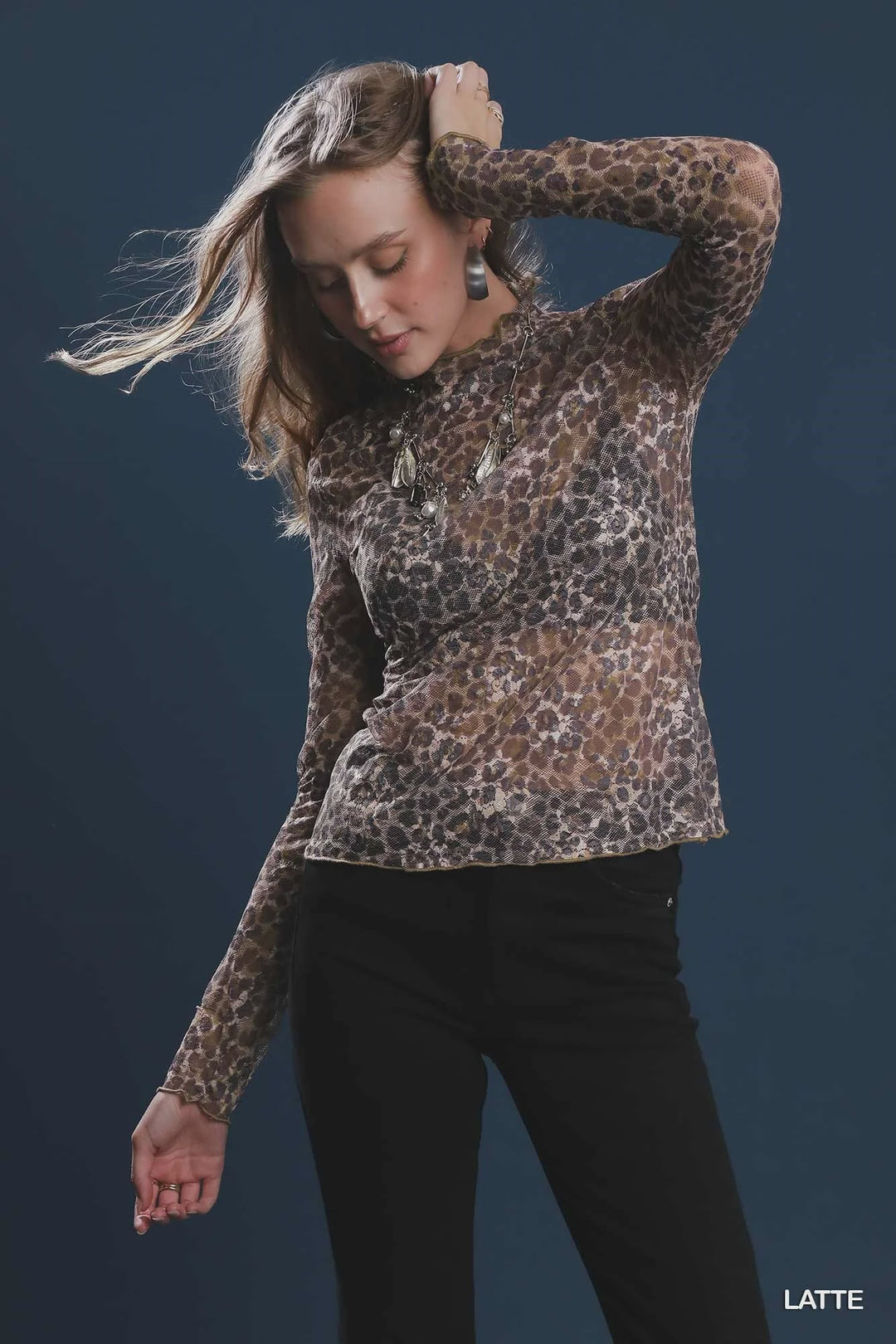 Mesh Leopard Top