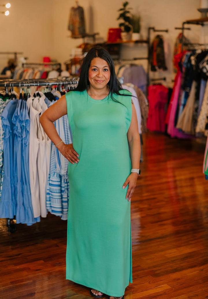 Solid Jersey Midi Dress
