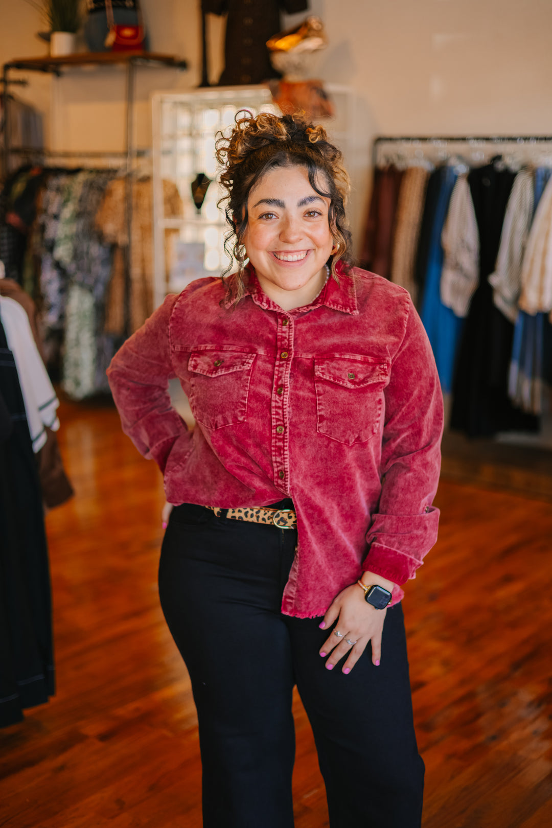 Corduroy Button Down Top