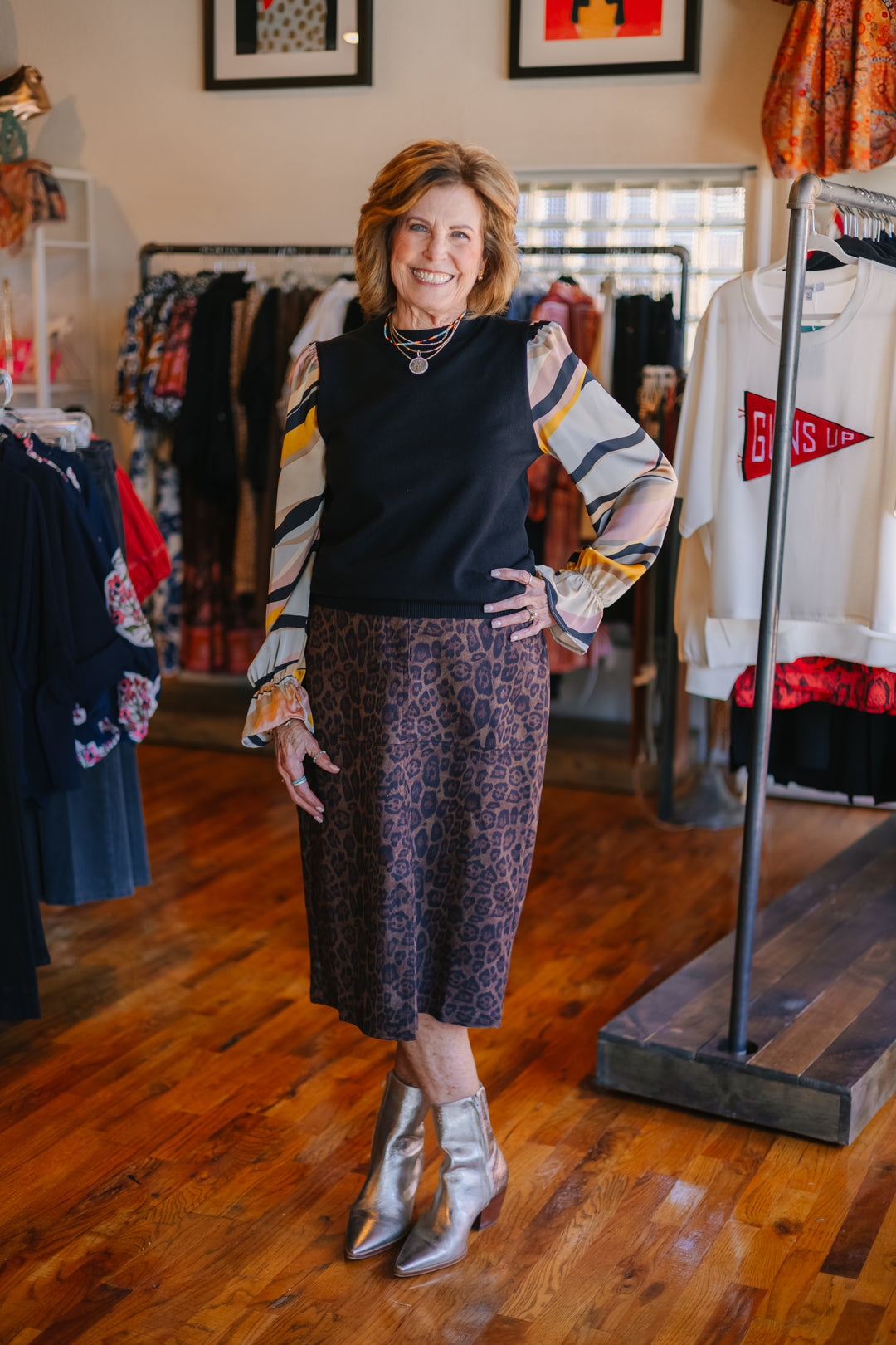 Cheetah Suede Skirt