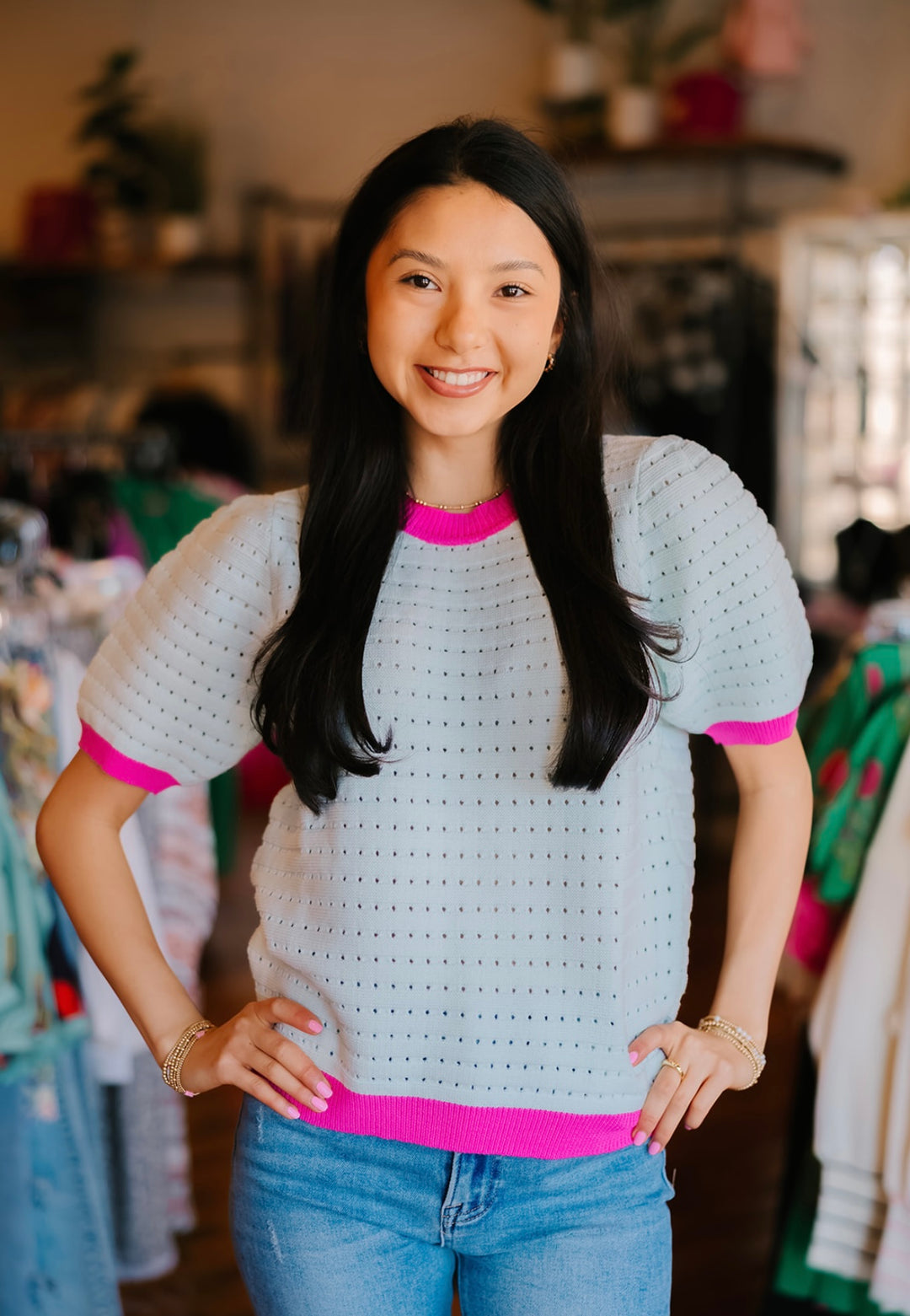 Puff Sleeve Cropped Sweater