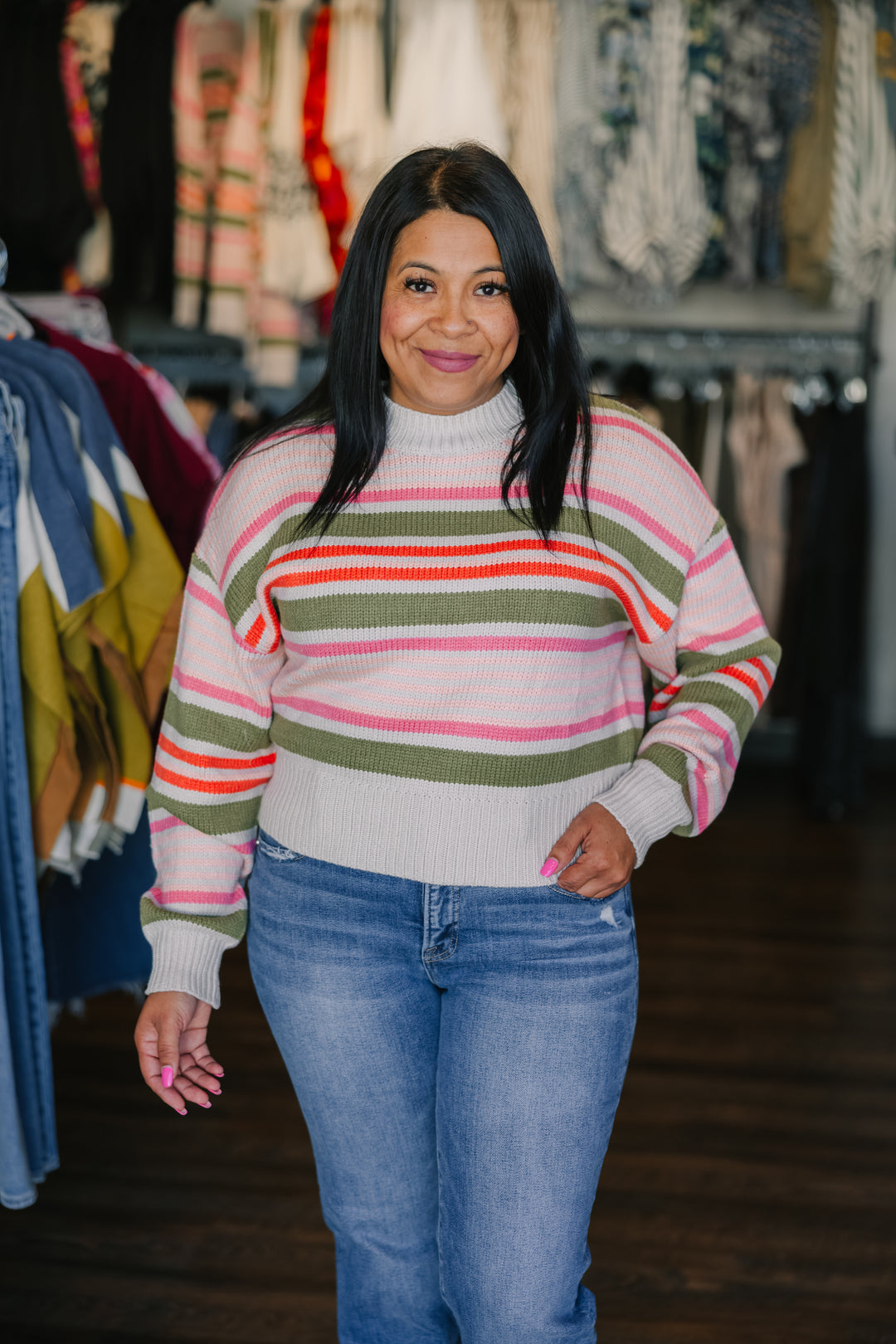 Striped Knit Sweater
