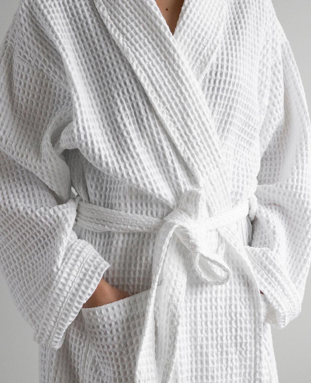 Kimono Cotton Waffle Robe 36"