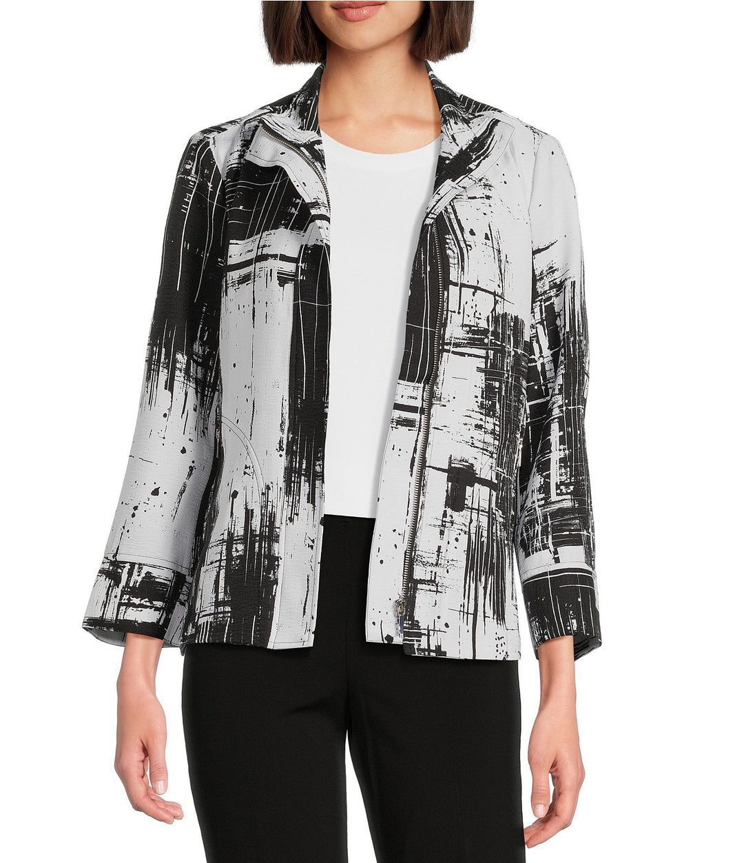 Woven Printed Zip Up