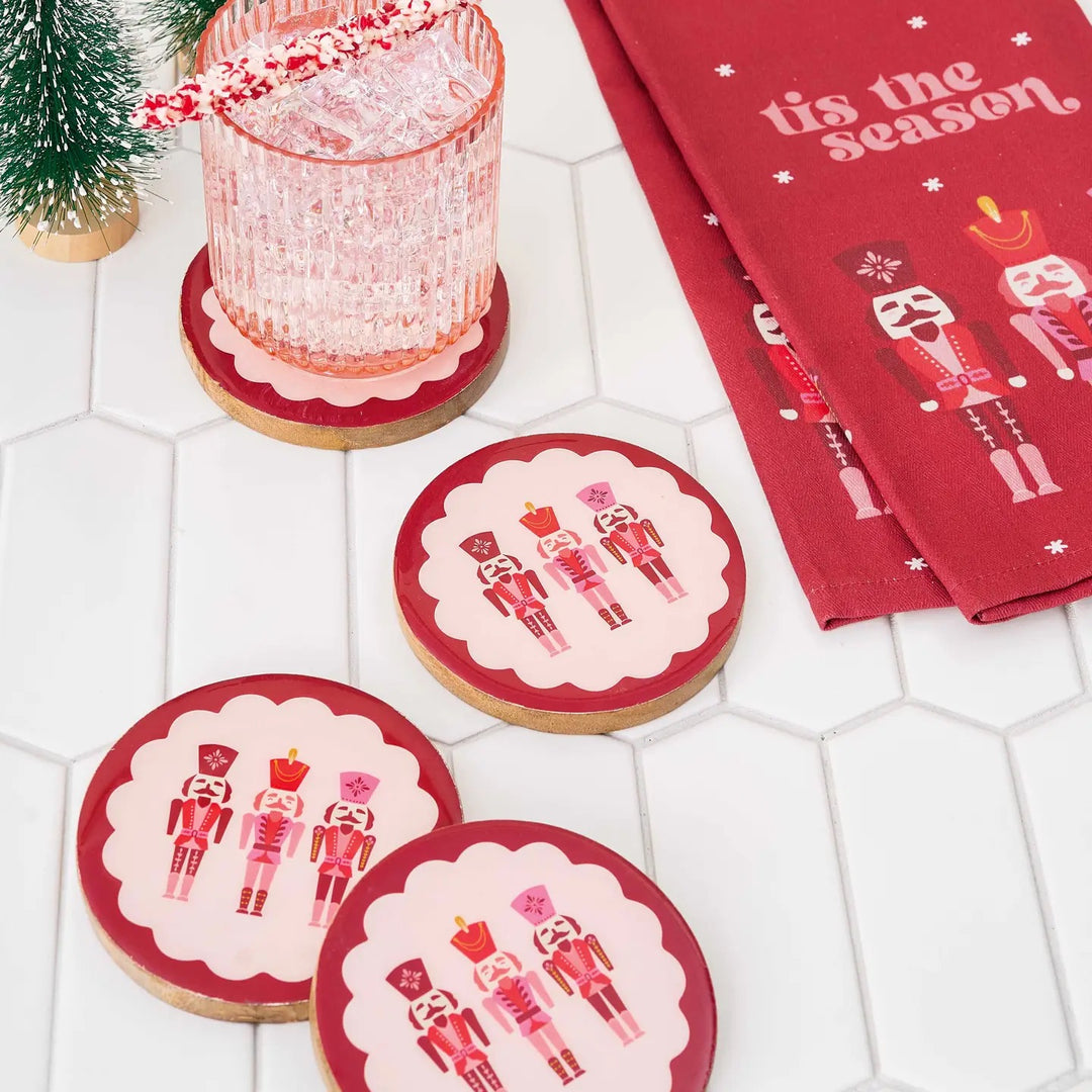 Wood Coaster Set- Nutcrackers