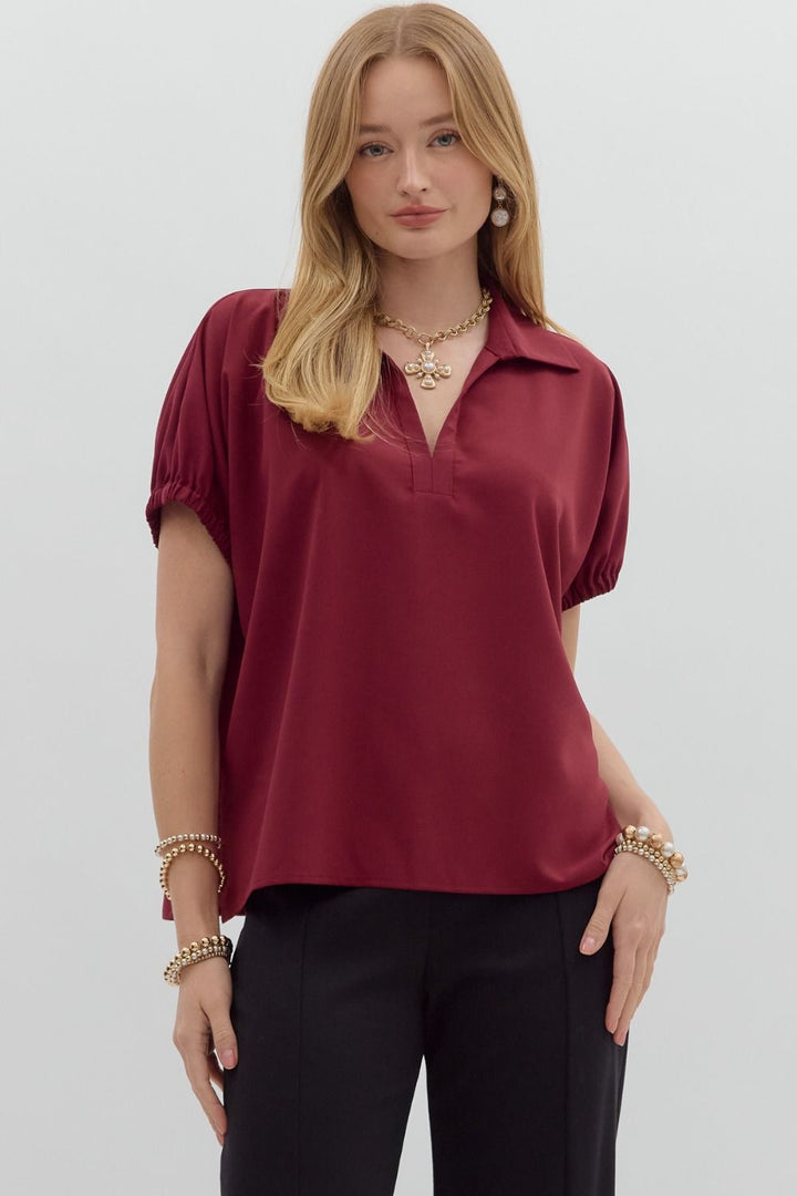 Solid Short Sleeve Top