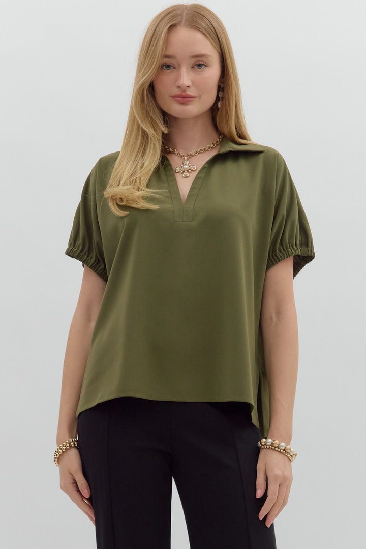 Solid Short Sleeve Top