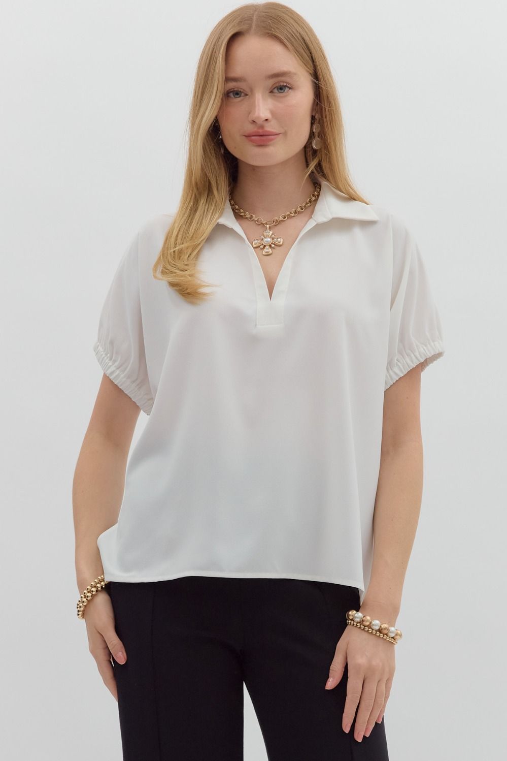 Solid Short Sleeve Top