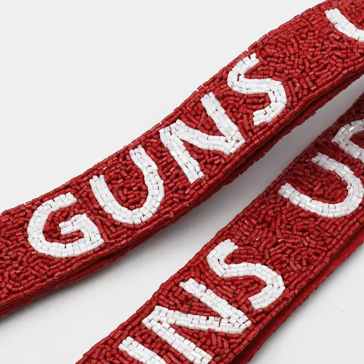 Guns Up Red/White Strap
