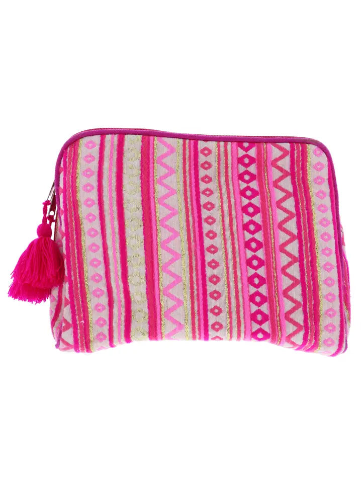 Large Zipper Pouch- Poppin Pink