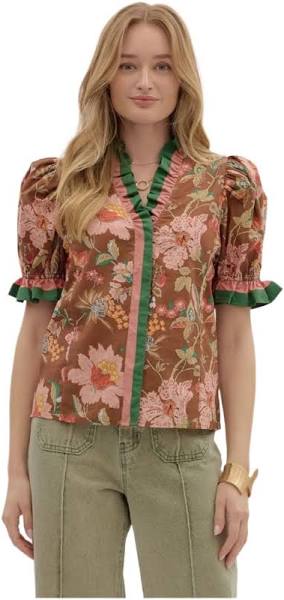 Floral Collar Detail Top