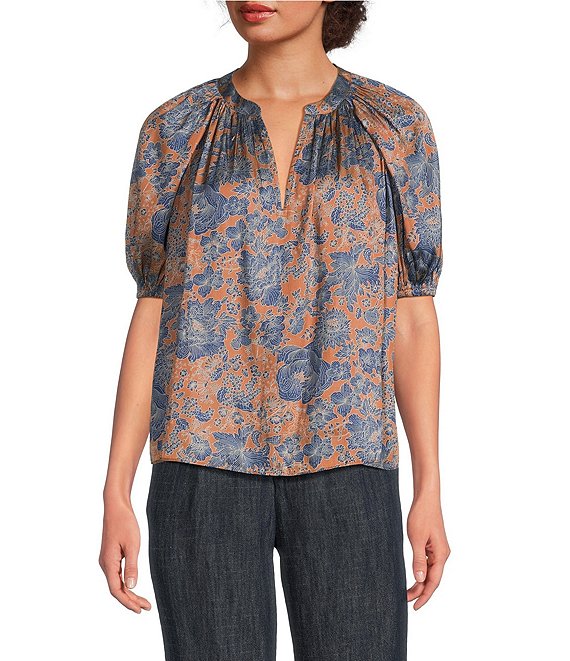 Pleated Long Sleeve Blouse