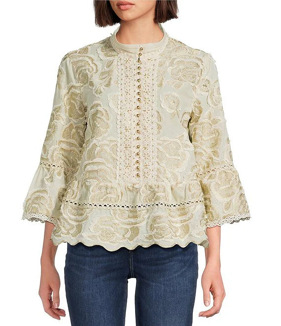 All Over Peasant Top