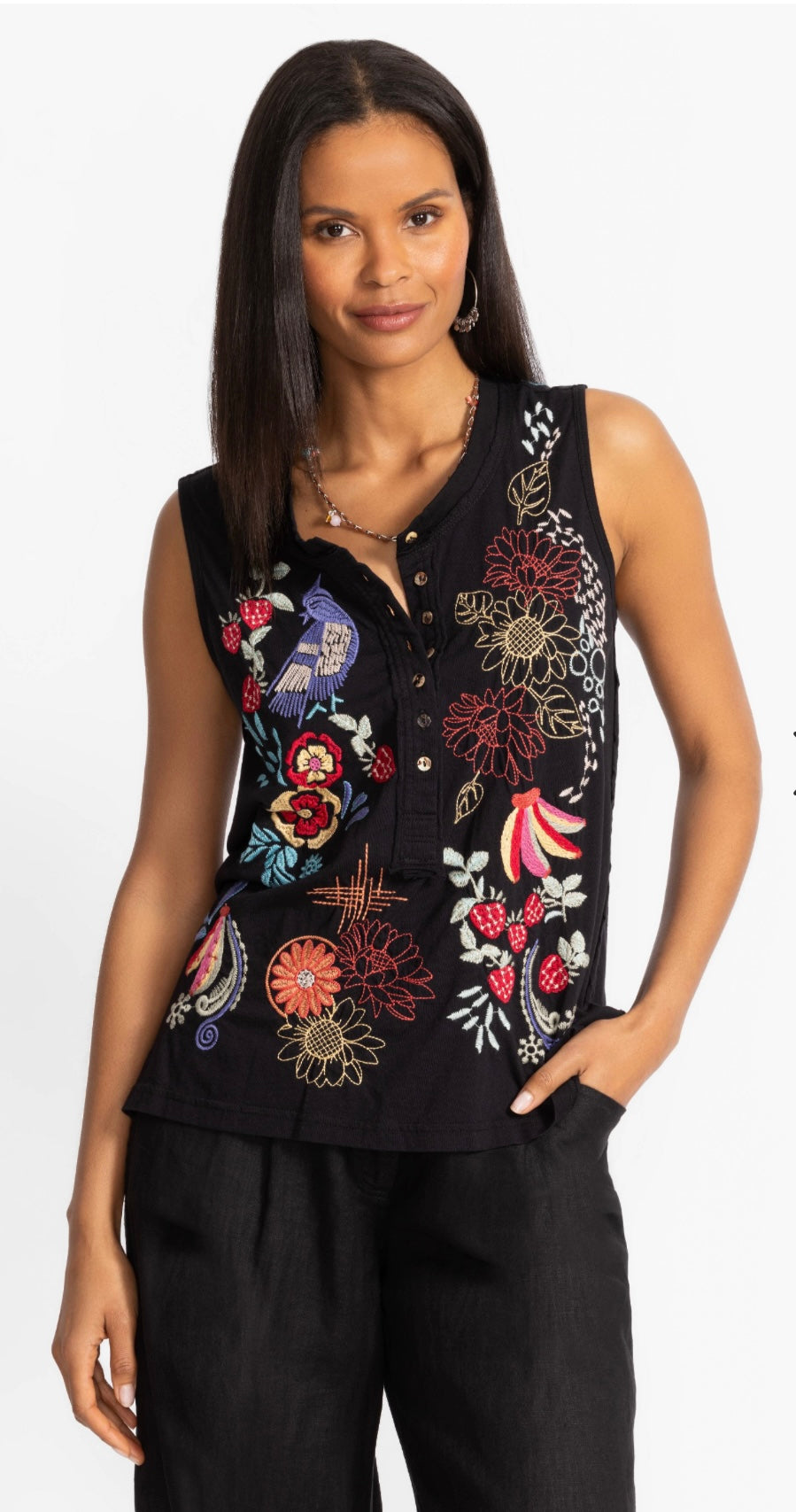 Raw Detail Henley Tank