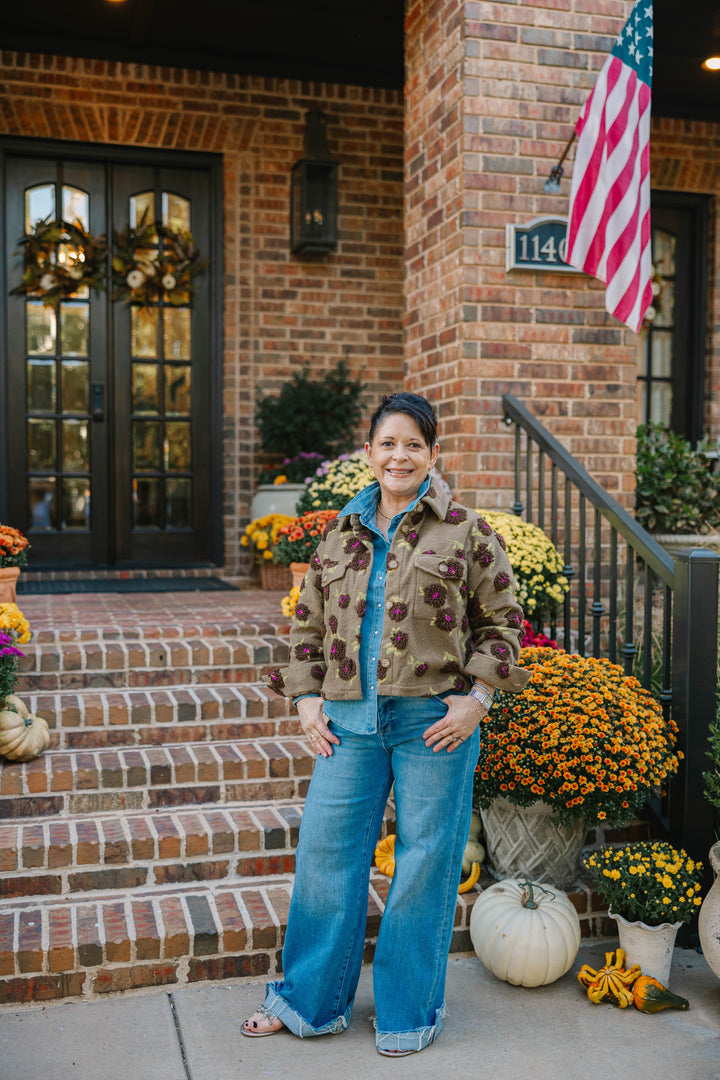 Puff Floral Sherpa Jacket