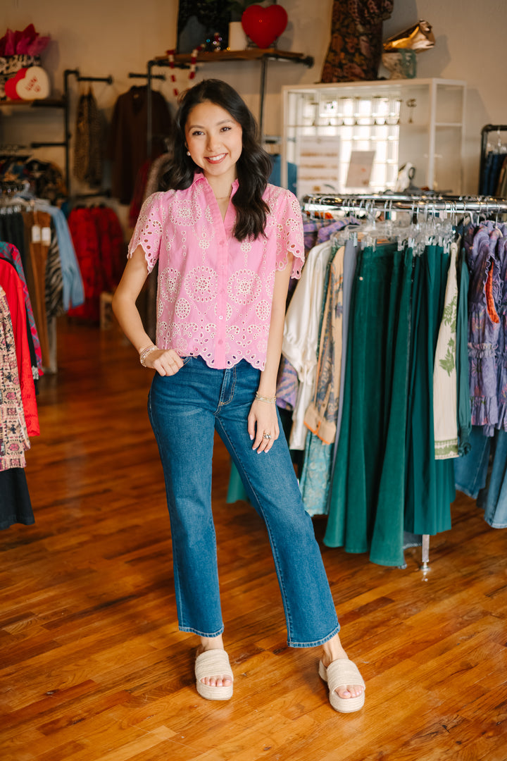 Eyelet Embroidery Blouse
