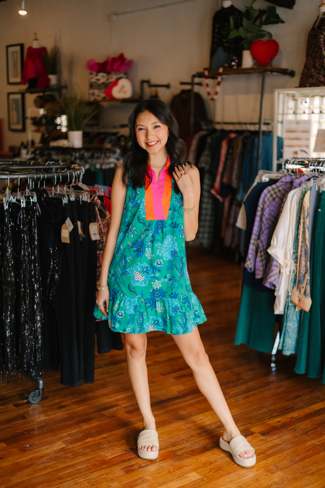 Sleeveless Floral Mini Dress