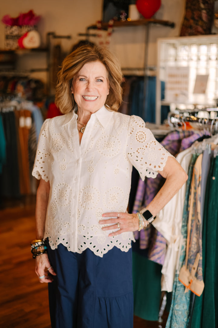 Eyelet Embroidery Blouse