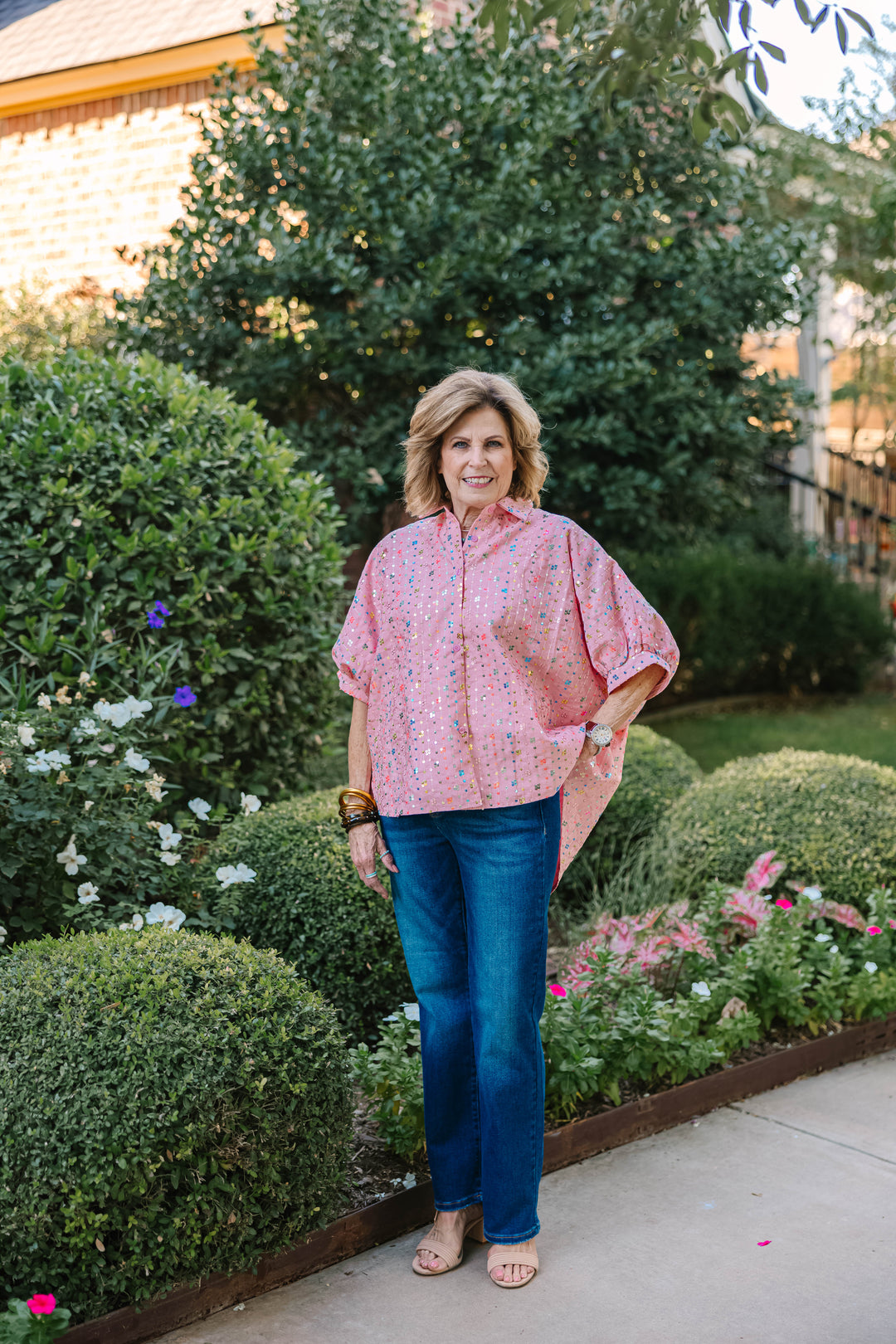 Sequin Striped Blouse