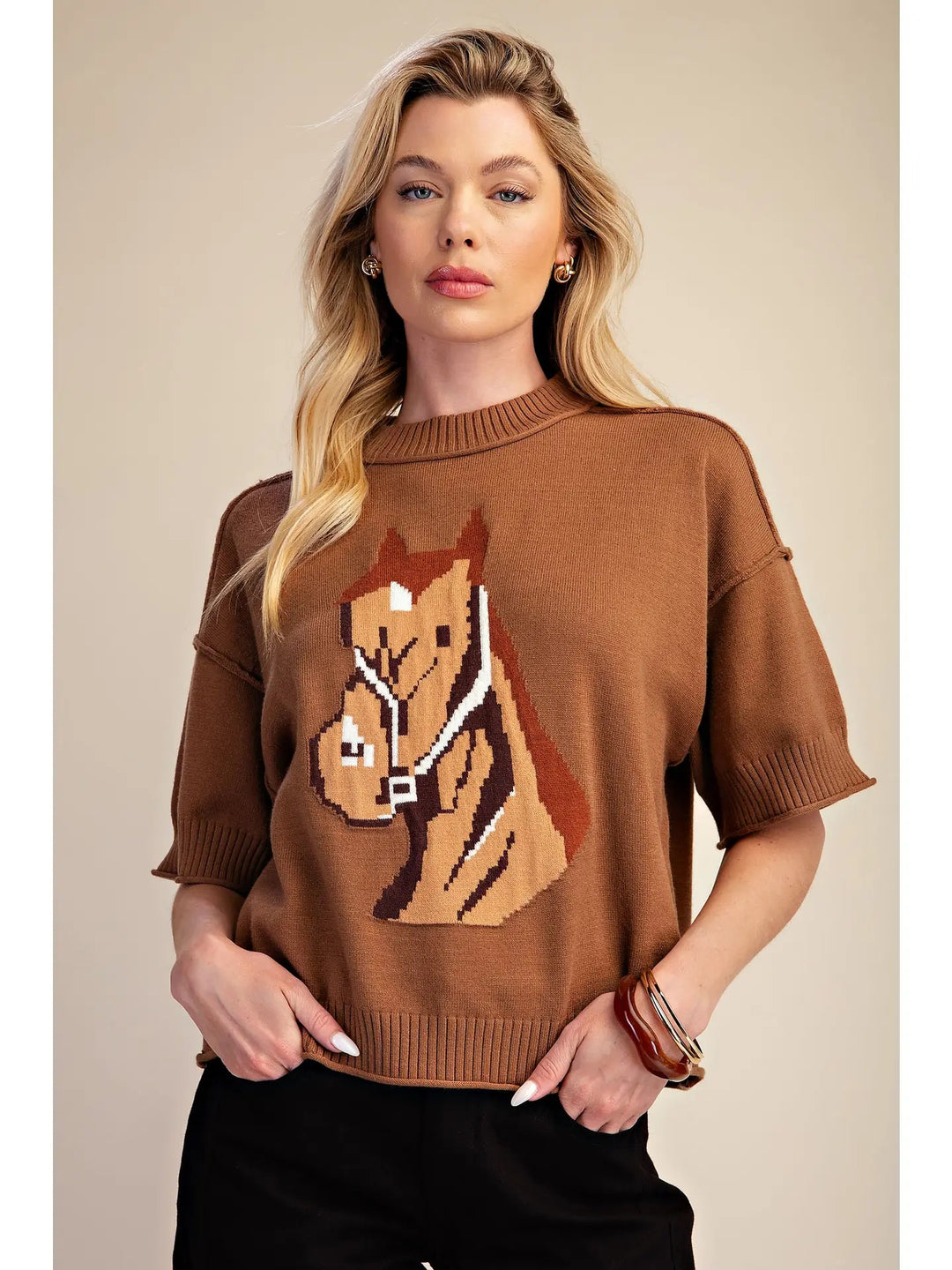 Western Horse Crew Neck Sweater