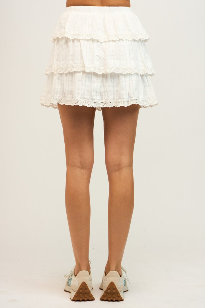 Flare Lace Mini Skirt