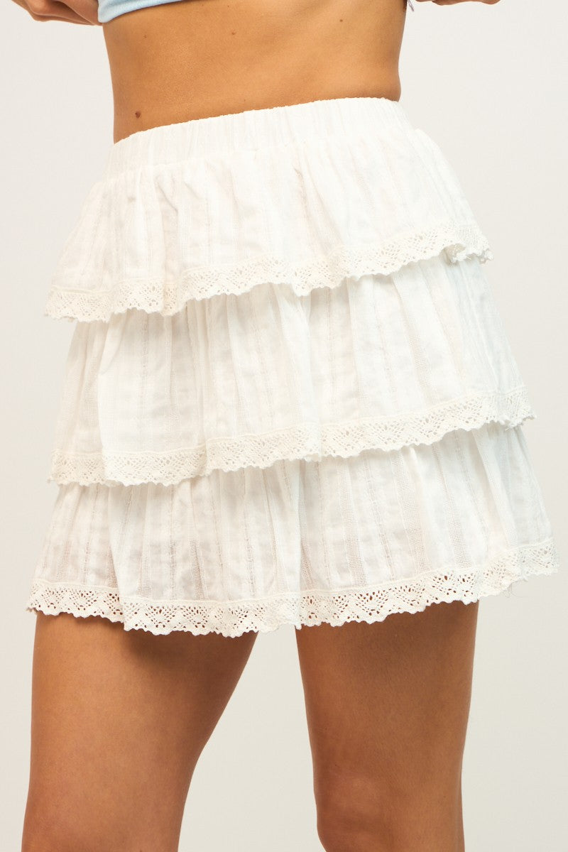 Flare Lace Mini Skirt