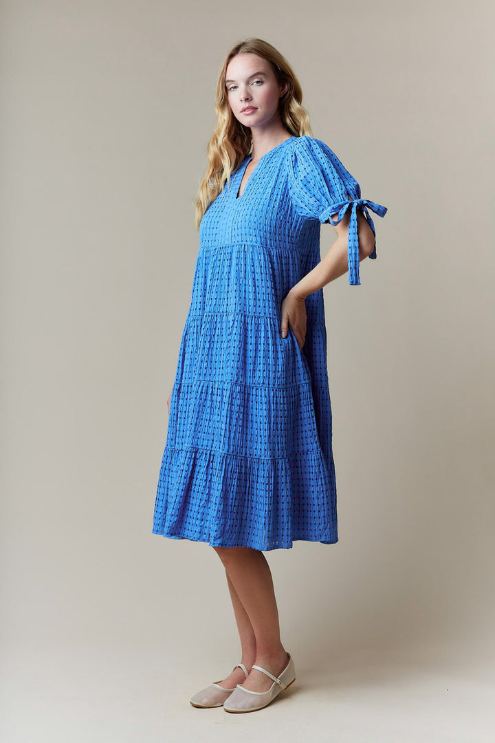 Gingham Tiered Midi Dress