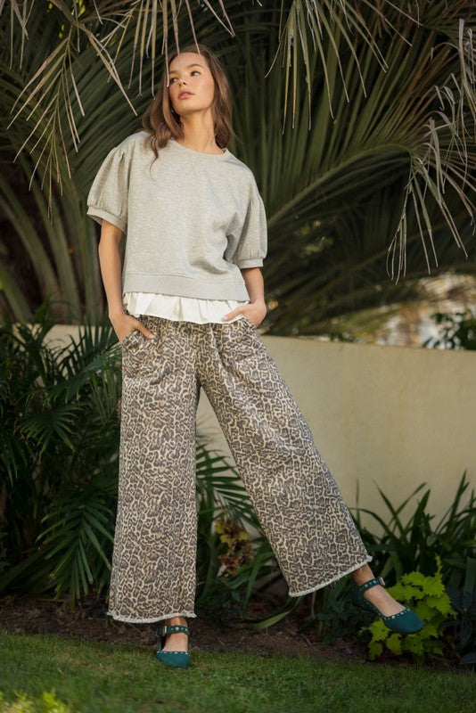 Animal Print Drawstring Pants