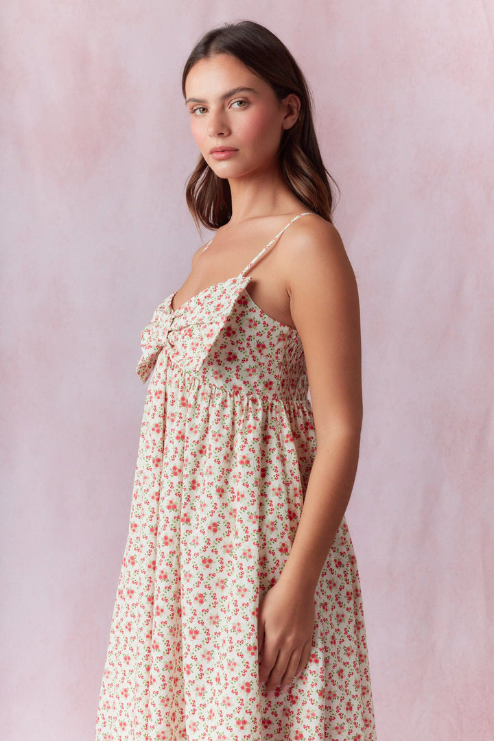 Poplin Floral Midi Dress