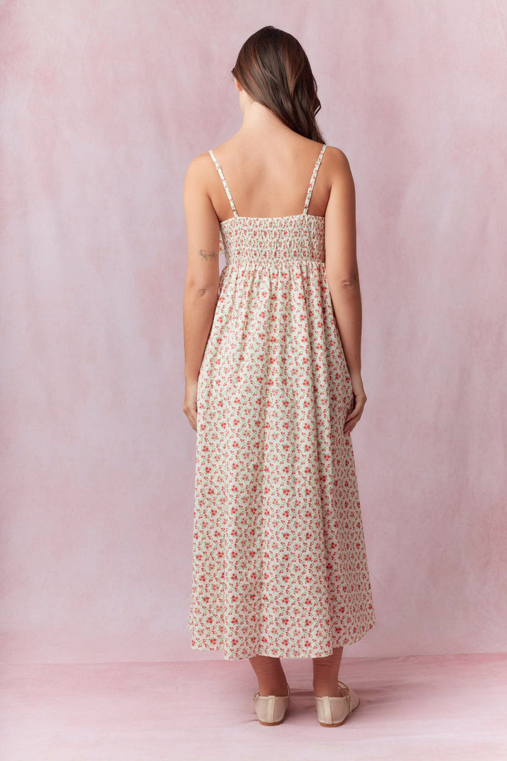 Poplin Floral Midi Dress