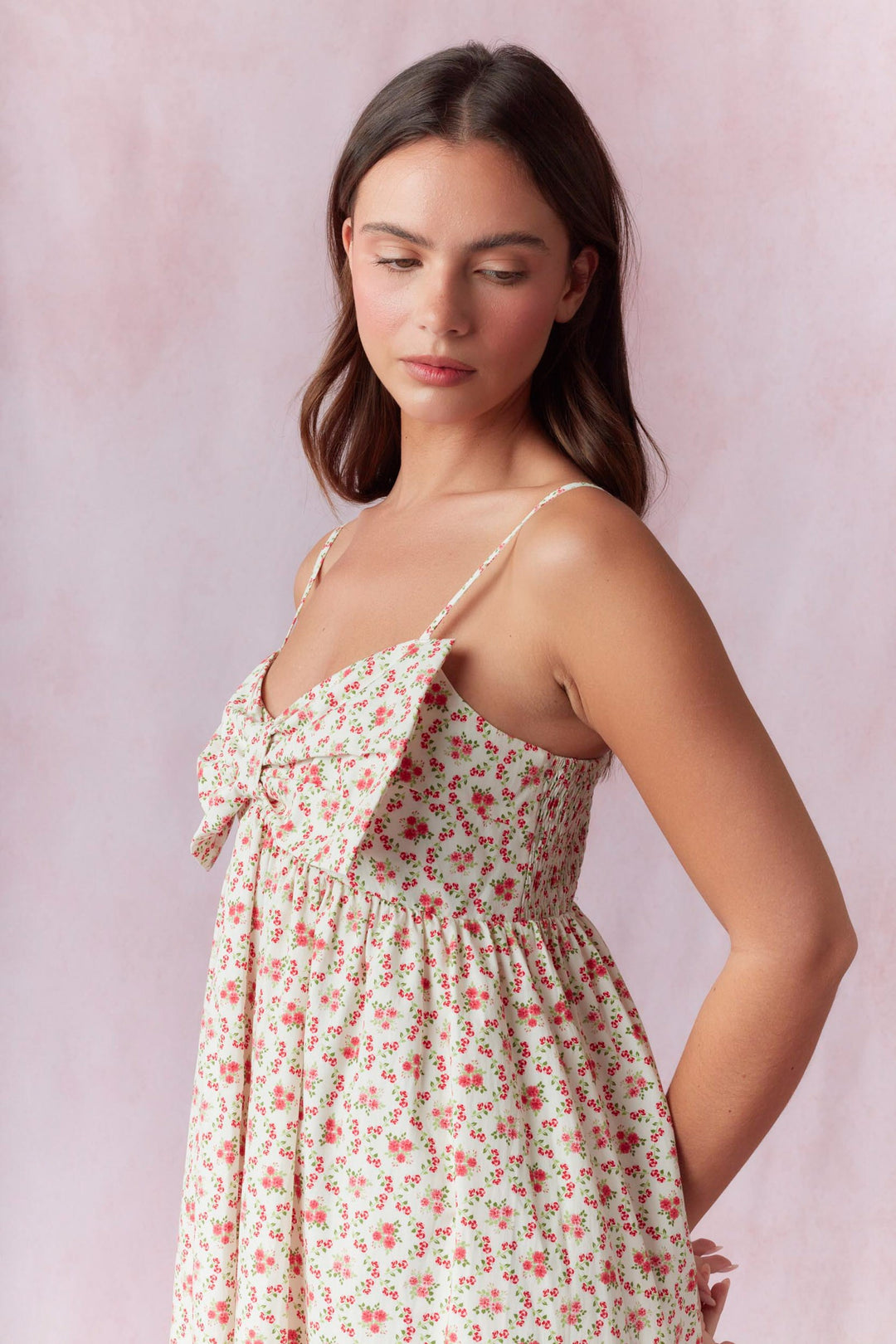 Poplin Floral Midi Dress