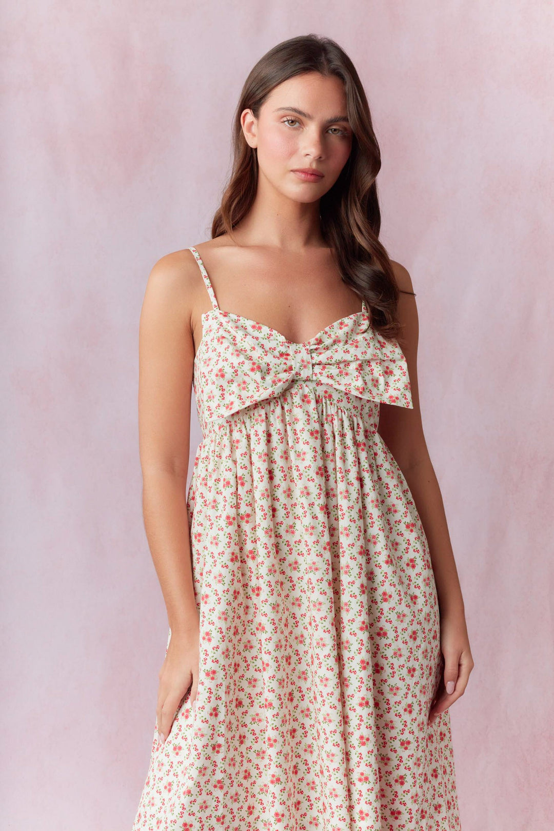 Poplin Floral Midi Dress