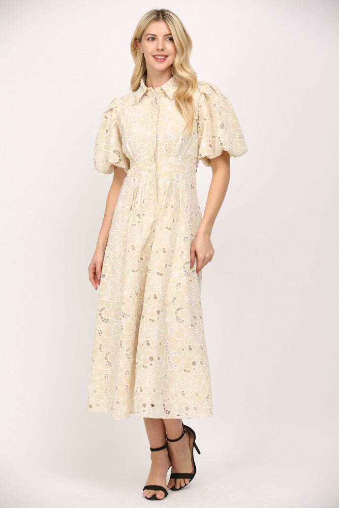 Eyelet Midi Dress