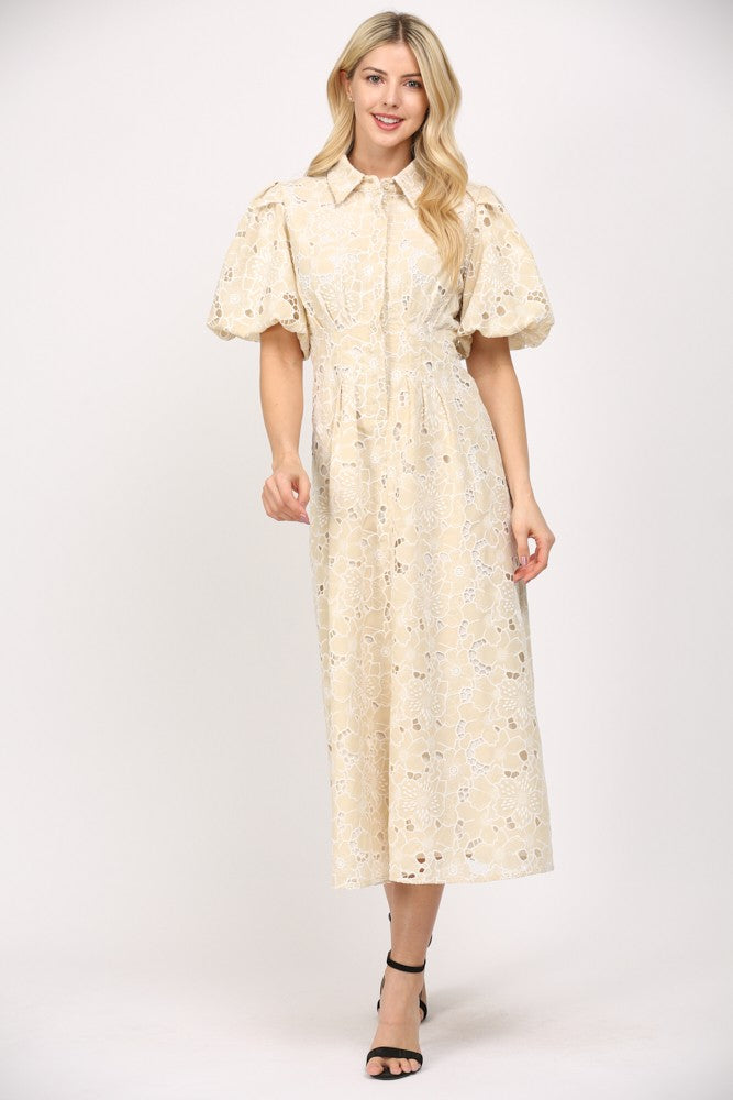 Eyelet Midi Dress