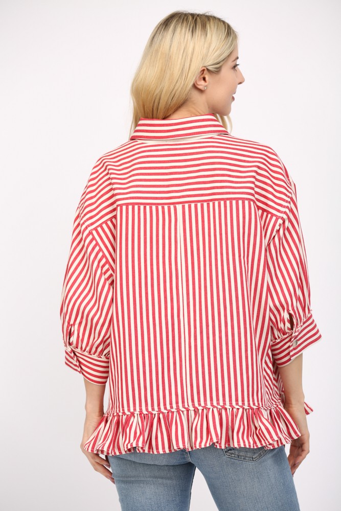 Stripe Ruffled Top