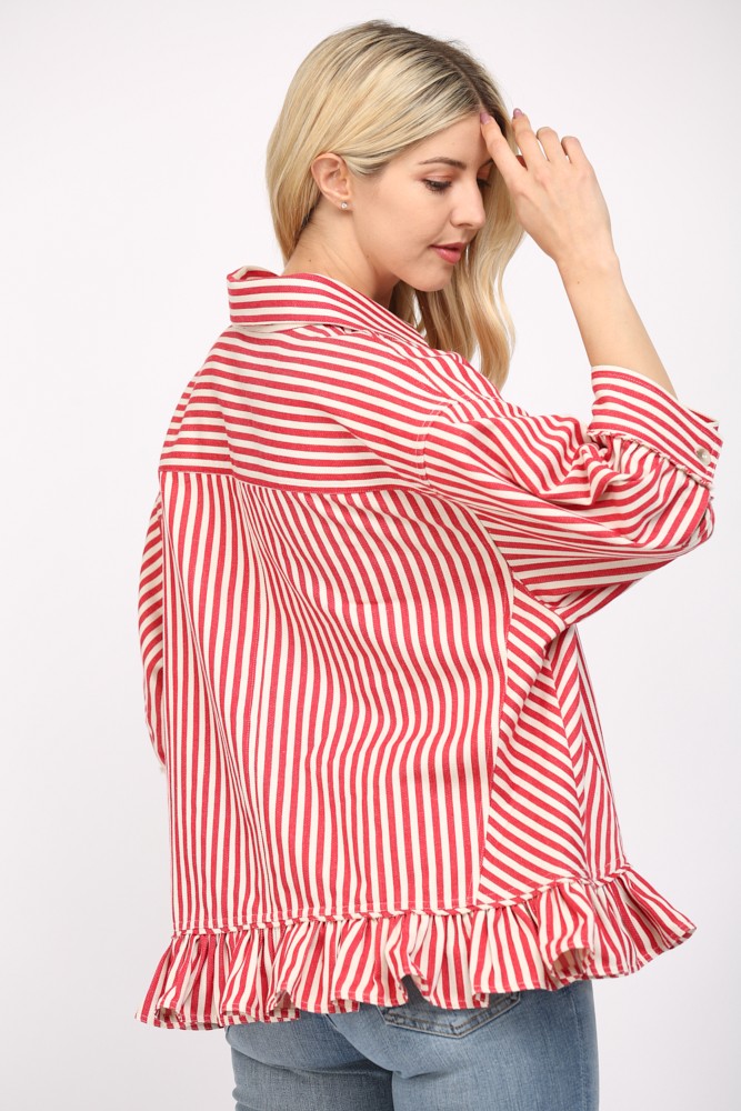 Stripe Ruffled Top