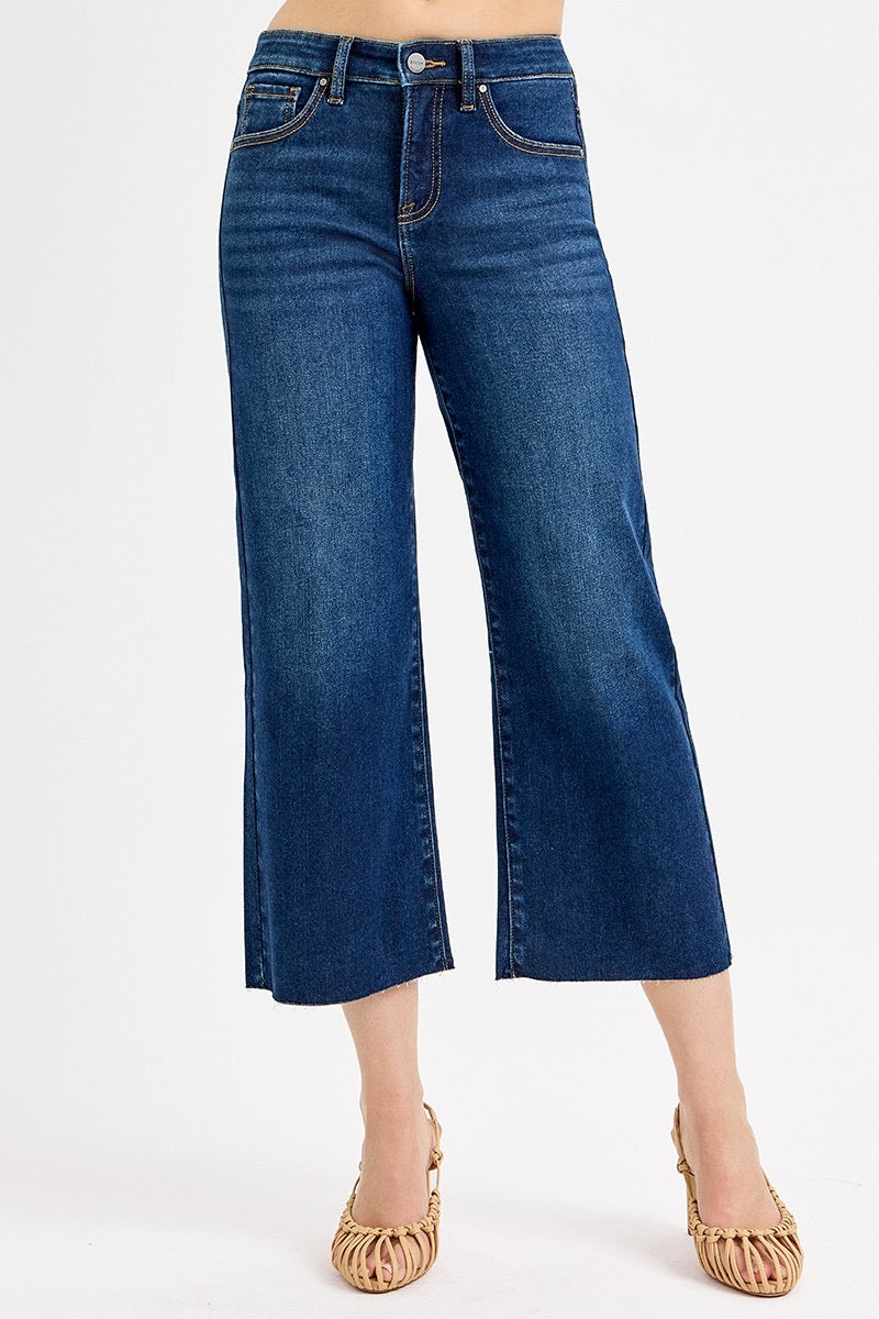 High Rise Crop Wide Jean