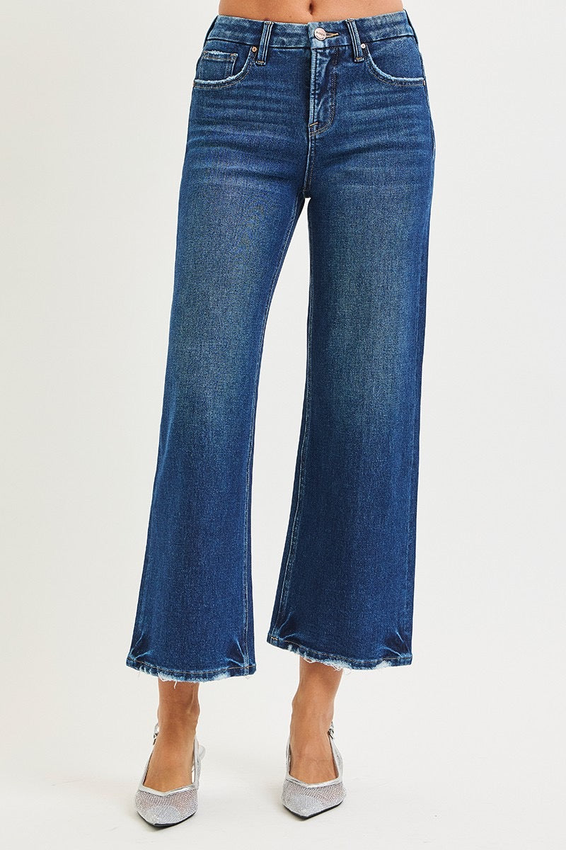 High Rise Crop Wide Leg Jeans