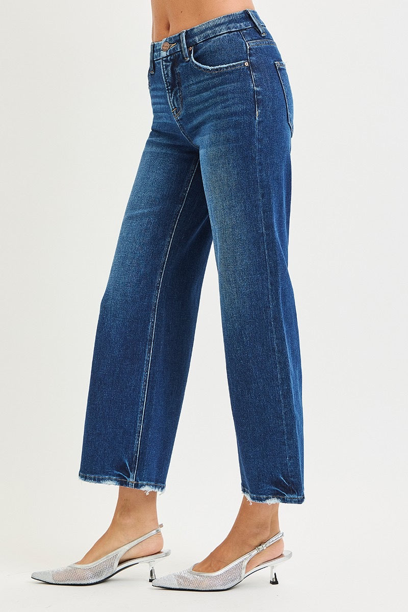 High Rise Crop Wide Leg Jeans