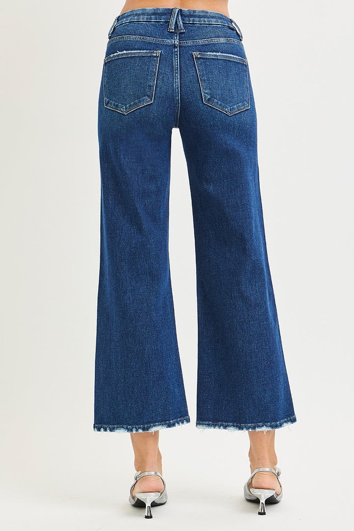 High Rise Crop Wide Leg Jeans
