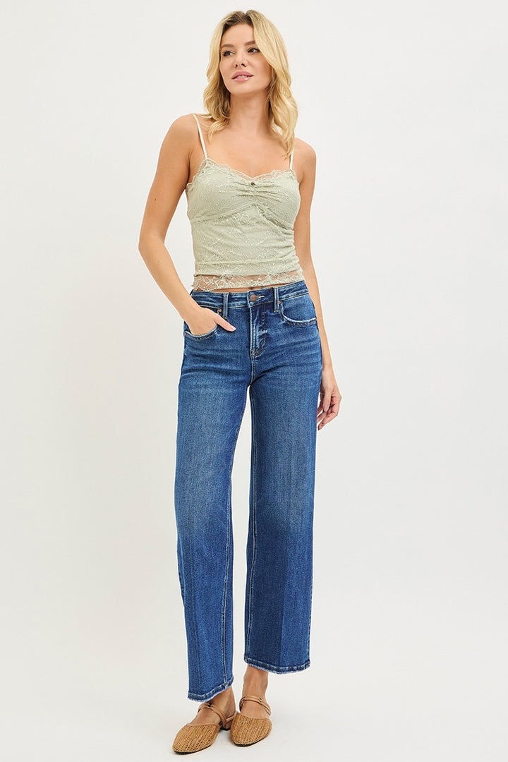 High Rise Ankle Straight Jean
