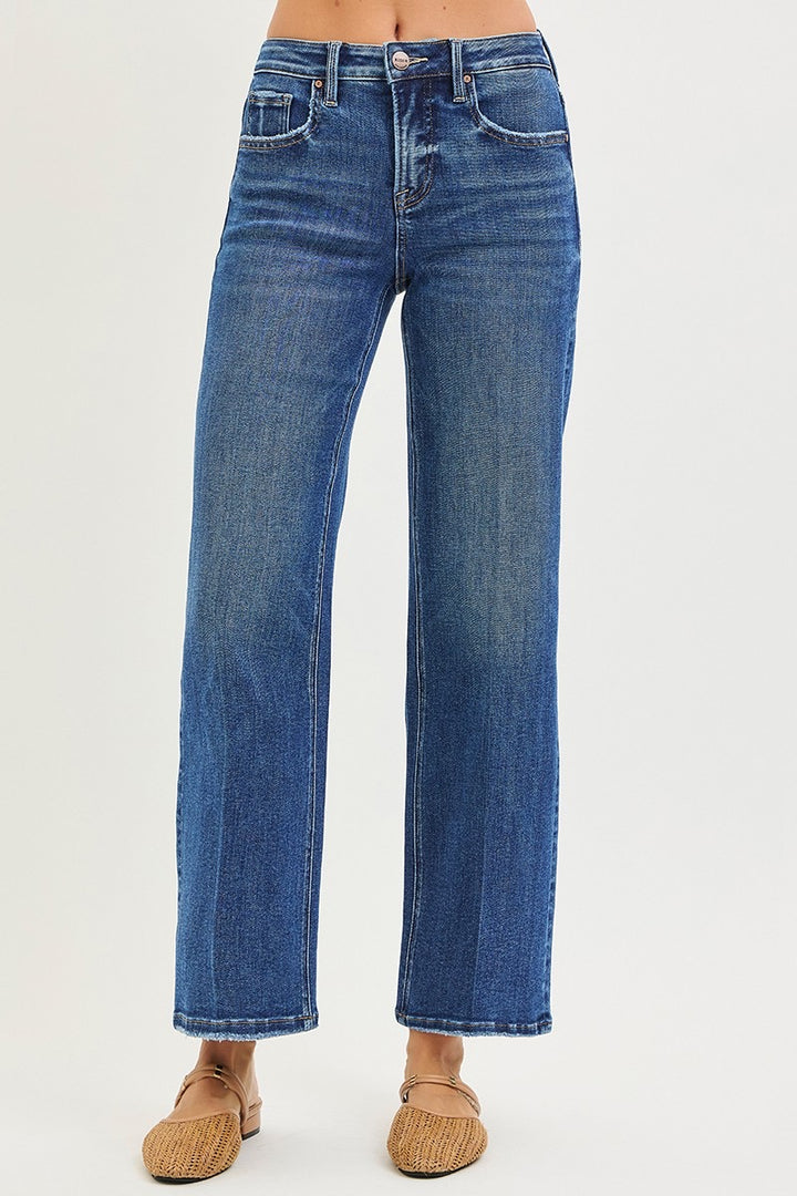High Rise Ankle Straight Jean