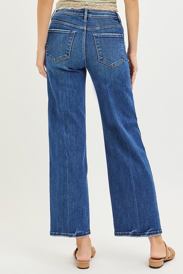 High Rise Ankle Straight Jean