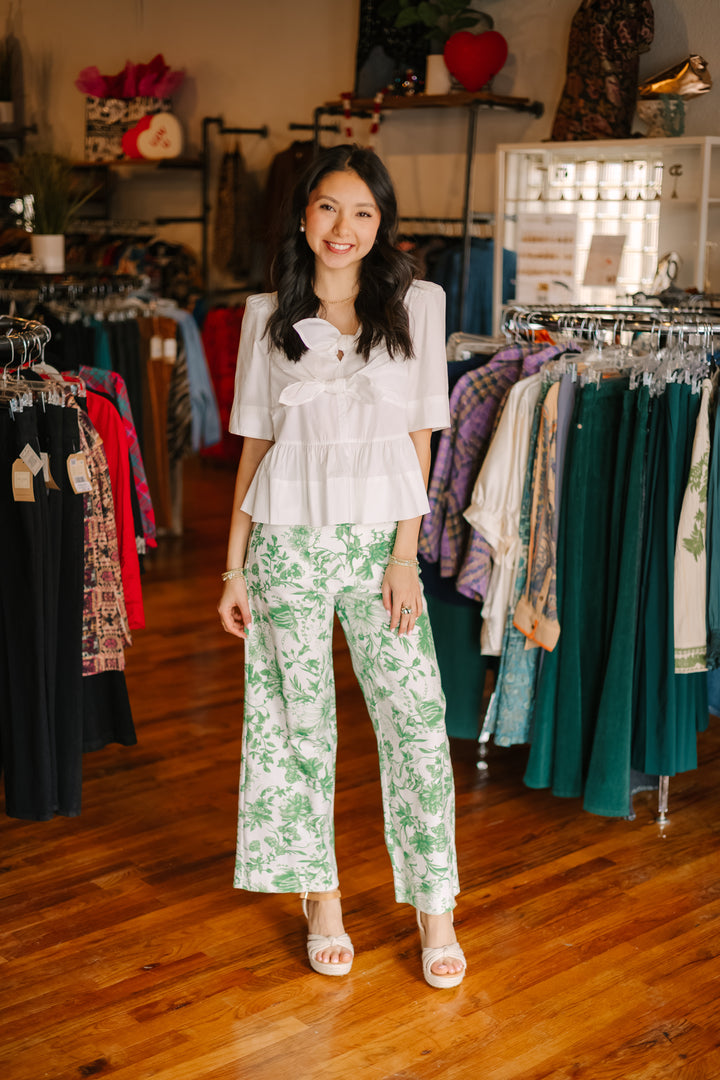 Puff Sleeve Peplum Top